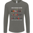 I have Too Many Guitars Guitarist Acoustic Mens Long Sleeve T-Shirt Charcoal
