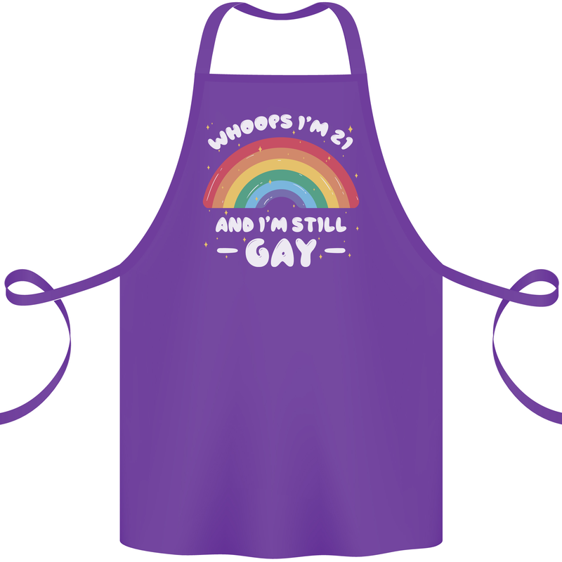 I'm 21 And I'm Still Gay LGBT Cotton Apron 100% Organic Purple