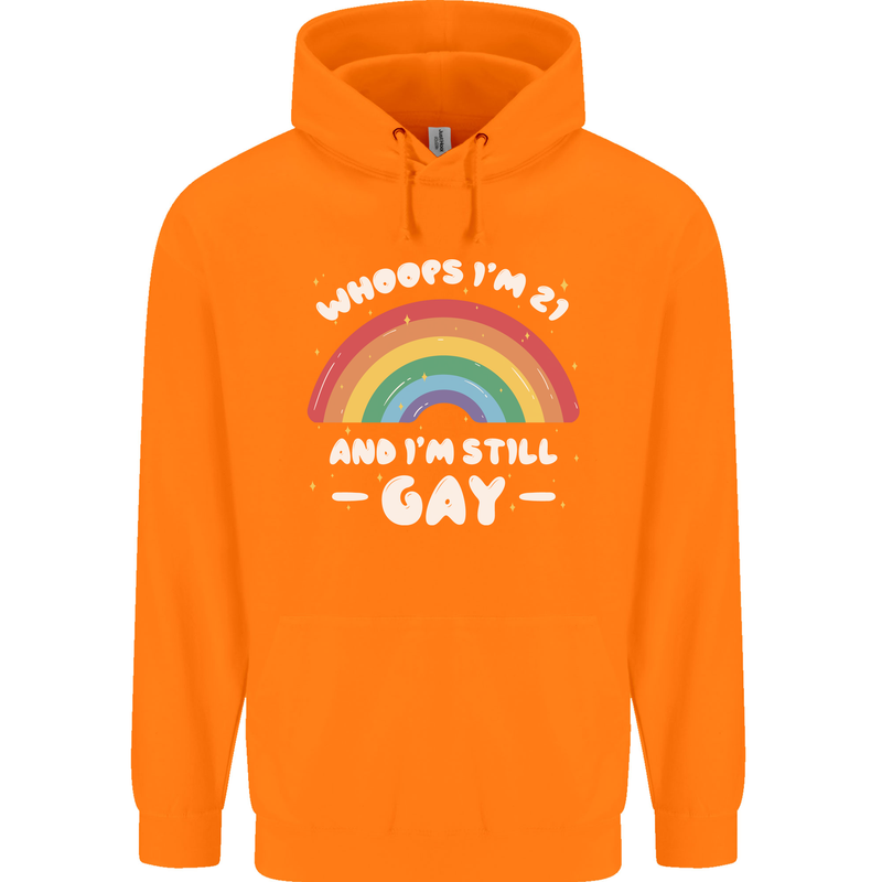 I'm 21 And I'm Still Gay LGBT Mens 80% Cotton Hoodie Orange