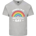 I'm 21 And I'm Still Gay LGBT Mens V-Neck Cotton T-Shirt Sports Grey