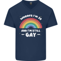 I'm 30 And I'm Still Gay LGBT Mens V-Neck Cotton T-Shirt Navy Blue