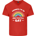 I'm 30 And I'm Still Gay LGBT Mens V-Neck Cotton T-Shirt Red
