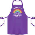I'm 60 And I'm Still Gay LGBT Cotton Apron 100% Organic Purple