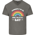 I'm 60 And I'm Still Gay LGBT Mens V-Neck Cotton T-Shirt Charcoal