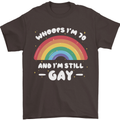 I'm 70 And I'm Still Gay LGBT Mens T-Shirt Cotton Gildan Dark Chocolate