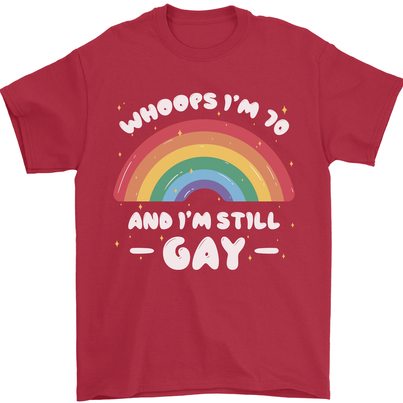 I'm 70 And I'm Still Gay LGBT Mens T-Shirt Cotton Gildan Red
