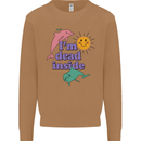 I'm Dead Inside Dolphins Sunrise Mens Sweatshirt Jumper Caramel Latte