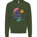 I'm Dead Inside Dolphins Sunrise Mens Sweatshirt Jumper Forest Green