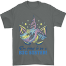 I'm Going to Be a Big Sister Unicorn Mens T-Shirt Cotton Gildan Charcoal