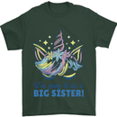 I'm Going to Be a Big Sister Unicorn Mens T-Shirt Cotton Gildan Forest Green