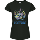 I'm Going to Be a Big Sister Unicorn Womens Petite Cut T-Shirt Black