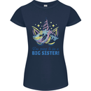 I'm Going to Be a Big Sister Unicorn Womens Petite Cut T-Shirt Navy Blue