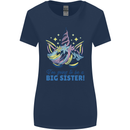 I'm Going to Be a Big Sister Unicorn Womens Wider Cut T-Shirt Navy Blue