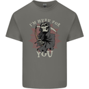 I'm Here For You Grim Reaper Skull Devil Mens Cotton T-Shirt Tee Top Charcoal