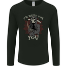 I'm Here For You Grim Reaper Skull Devil Mens Long Sleeve T-Shirt Black