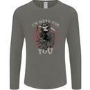 I'm Here For You Grim Reaper Skull Devil Mens Long Sleeve T-Shirt Charcoal