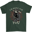 I'm Here For You Grim Reaper Skull Devil Mens T-Shirt Cotton Gildan Forest Green