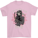 I'm Here For You Grim Reaper Skull Devil Mens T-Shirt Cotton Gildan Light Pink