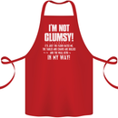 I'm Not Clumsy Funny Slogan Joke Beer Cotton Apron 100% Organic Red