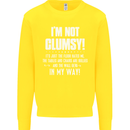 I'm Not Clumsy Funny Slogan Joke Beer Kids Sweatshirt Jumper Yellow
