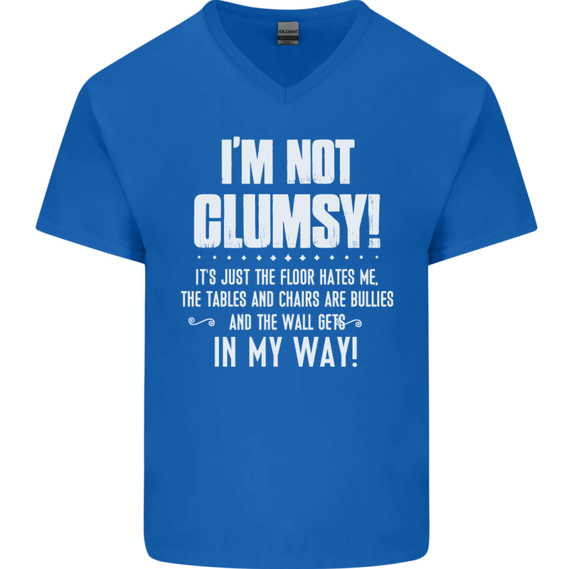 I'm Not Clumsy Funny Slogan Joke Beer Mens V-Neck Cotton T-Shirt Royal Blue