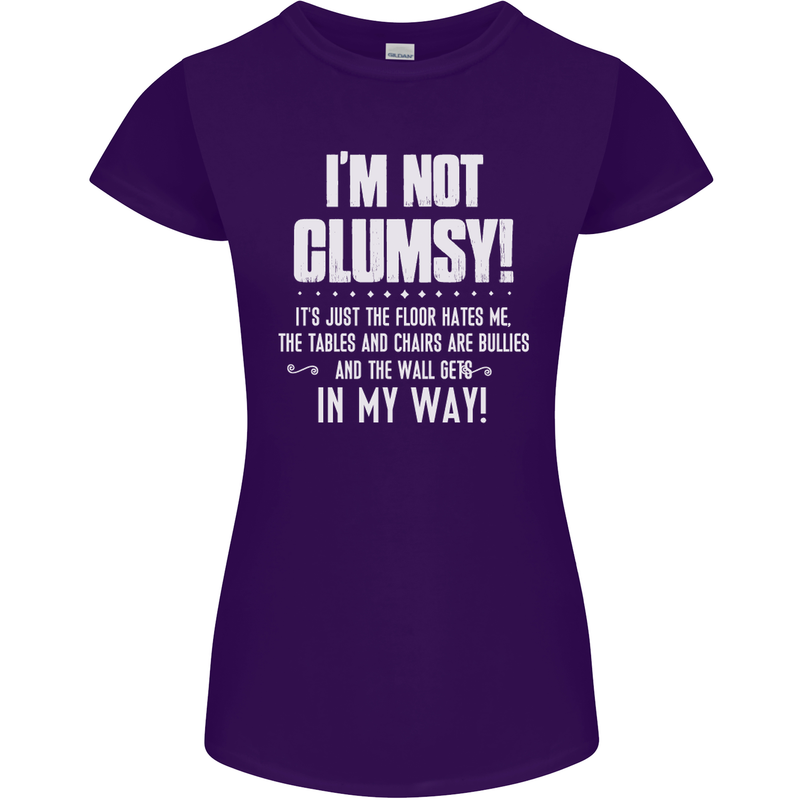 I'm Not Clumsy Funny Slogan Joke Beer Womens Petite Cut T-Shirt Purple
