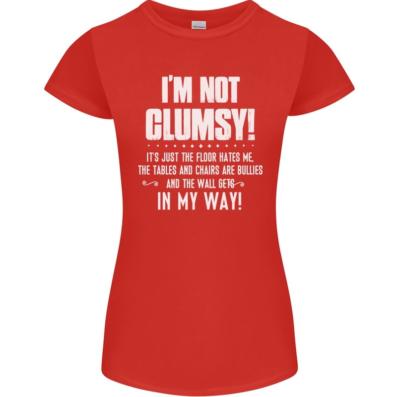 I'm Not Clumsy Funny Slogan Joke Beer Womens Petite Cut T-Shirt Red