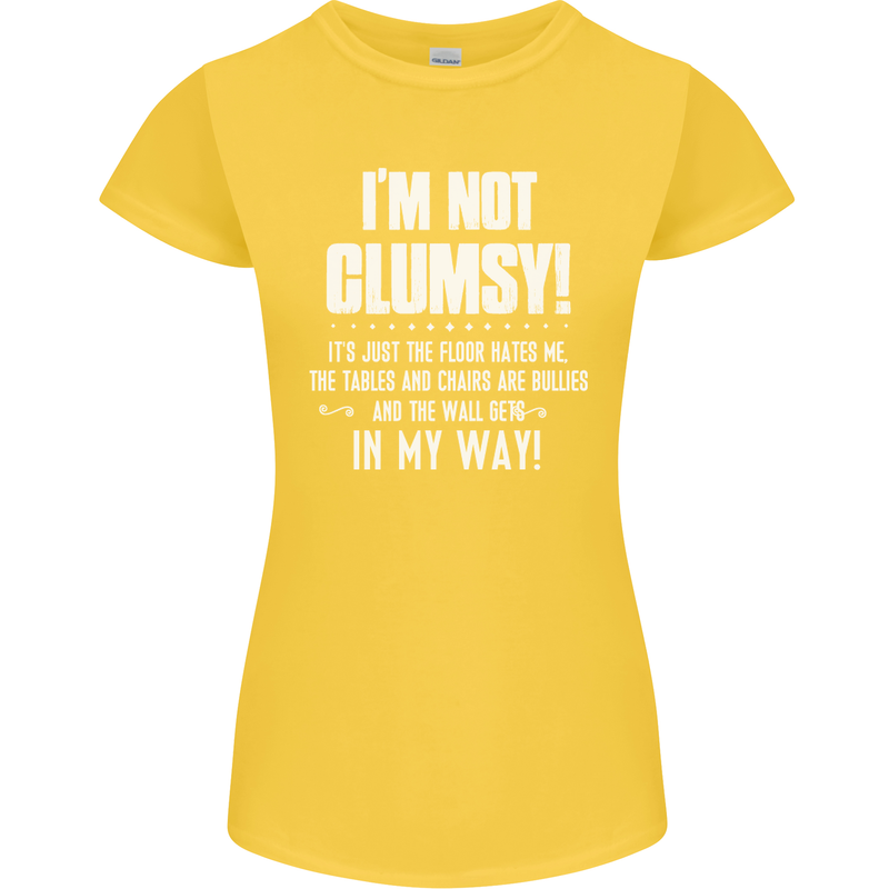 I'm Not Clumsy Funny Slogan Joke Beer Womens Petite Cut T-Shirt Yellow