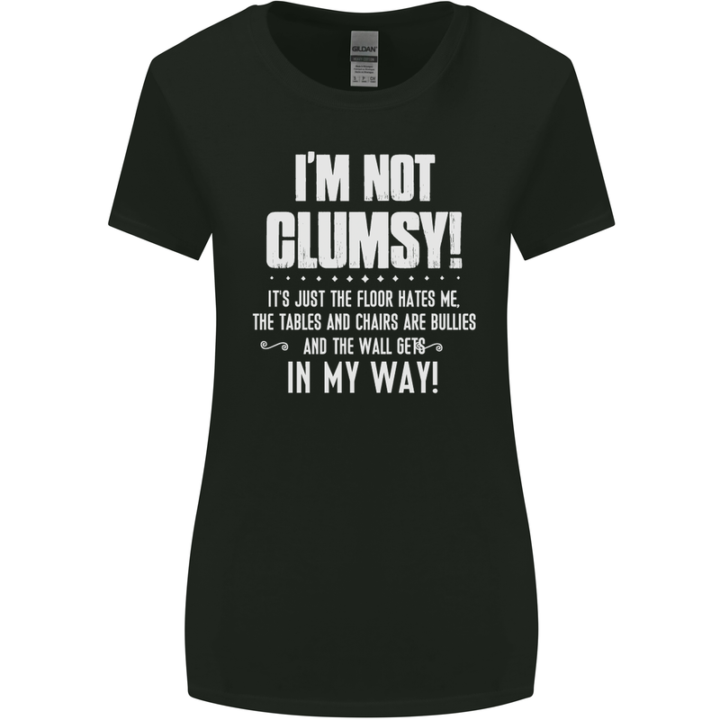 I'm Not Clumsy Funny Slogan Joke Beer Womens Wider Cut T-Shirt Black