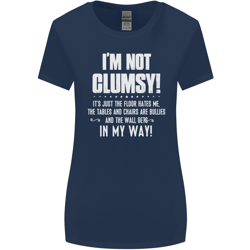 I'm Not Clumsy Funny Slogan Joke Beer Womens Wider Cut T-Shirt Navy Blue