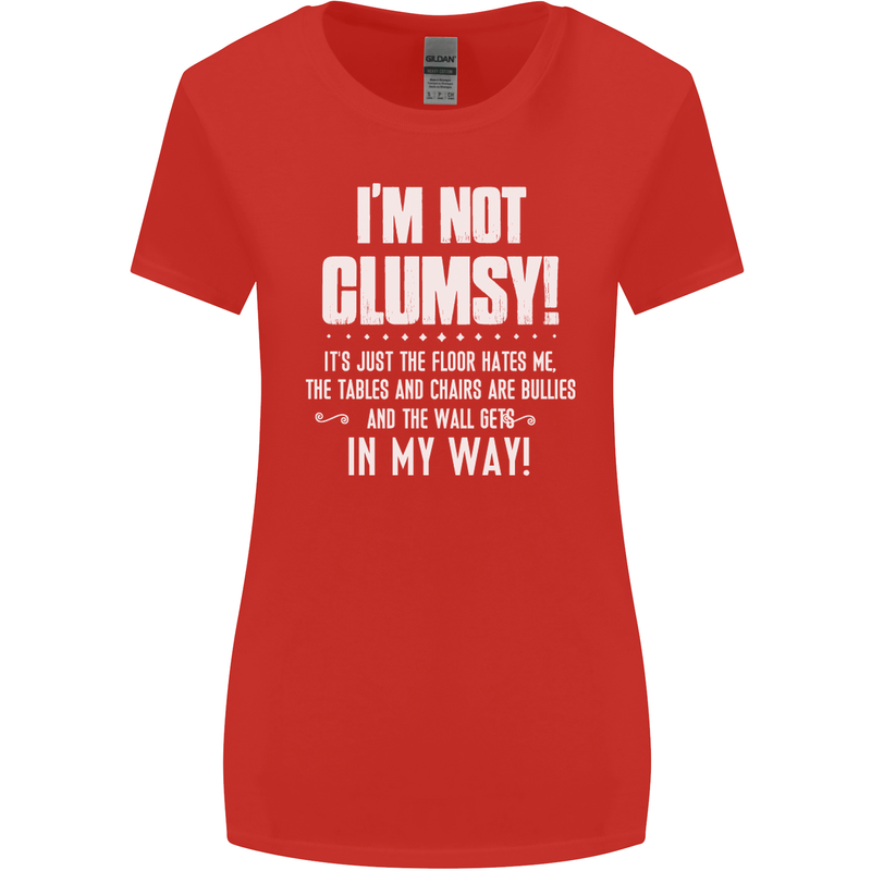 I'm Not Clumsy Funny Slogan Joke Beer Womens Wider Cut T-Shirt Red