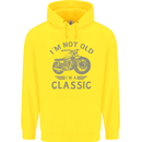 I'm Not Old I'm a Classic Motorcycle Biker Childrens Kids Hoodie Yellow
