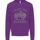 I'm Not Old I'm a Classic Motorcycle Biker Kids Sweatshirt Jumper Purple