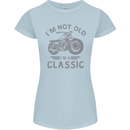 I'm Not Old I'm a Classic Motorcycle Biker Womens Petite Cut T-Shirt Light Blue
