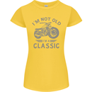 I'm Not Old I'm a Classic Motorcycle Biker Womens Petite Cut T-Shirt Yellow