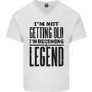 I'm Not Old I'm a Legend Funny Birthday Mens V-Neck Cotton T-Shirt White
