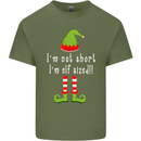 I'm Not Short I'm Elf Sized Funny Christmas Mens Cotton T-Shirt Tee Top Military Green