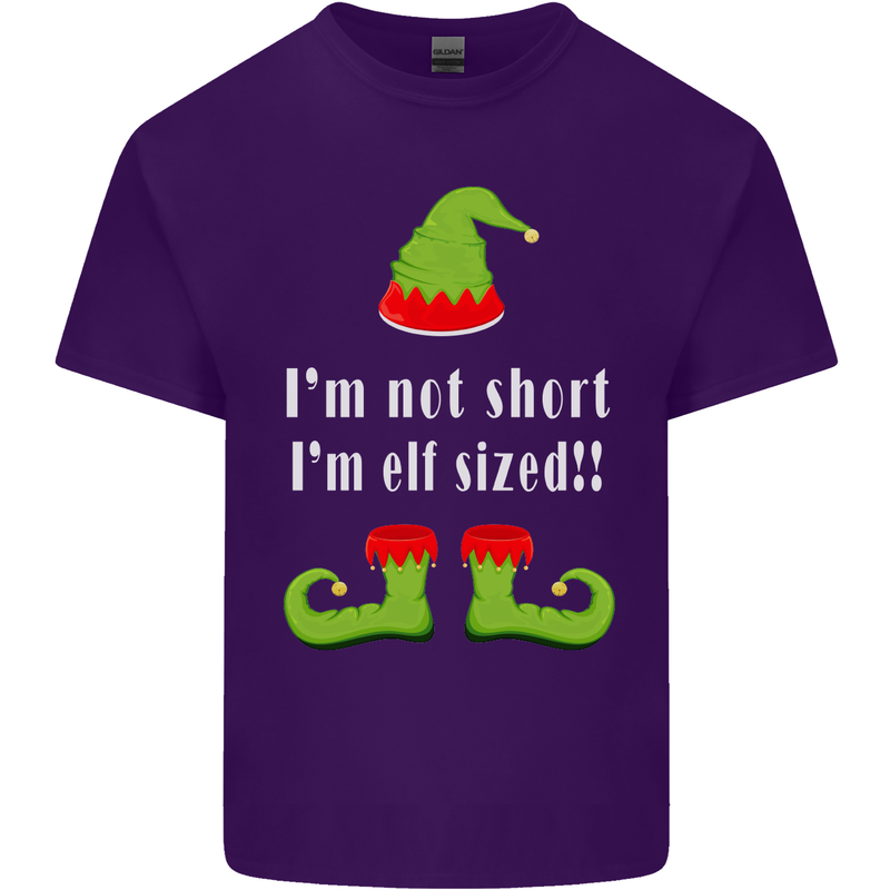 I'm Not Short I'm Elf Sized Funny Christmas Mens Cotton T-Shirt Tee Top Purple