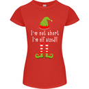 I'm Not Short I'm Elf Sized Funny Christmas Womens Petite Cut T-Shirt Red