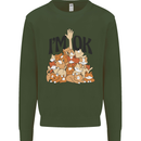 I'm OK Funny Cat Mum Dad Crazy Lady Kitten Mens Sweatshirt Jumper Forest Green