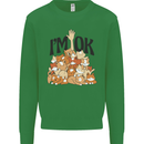 I'm OK Funny Cat Mum Dad Crazy Lady Kitten Mens Sweatshirt Jumper Irish Green