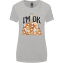 I'm OK Funny Cat Mum Dad Crazy Lady Kitten Womens Wider Cut T-Shirt Sports Grey