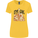 I'm OK Funny Cat Mum Dad Crazy Lady Kitten Womens Wider Cut T-Shirt Yellow