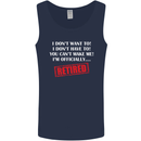 I'm Officially Retired Retirement Funny Mens Vest Tank Top Navy Blue