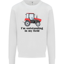 I'm Outstanding in My Field Farmer Tractor Kids Sweatshirt Jumper White