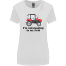 I'm Outstanding in My Field Farmer Tractor Womens Wider Cut T-Shirt White