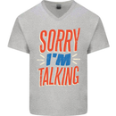 I'm Talking Funny Sacasm Sarcastic Slogan Mens V-Neck Cotton T-Shirt Sports Grey