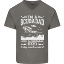 I'm a Scuba Diving Dad Father's Day Diver Mens V-Neck Cotton T-Shirt Charcoal