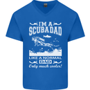 I'm a Scuba Diving Dad Father's Day Diver Mens V-Neck Cotton T-Shirt Royal Blue