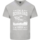 I'm a Scuba Diving Dad Father's Day Diver Mens V-Neck Cotton T-Shirt Sports Grey